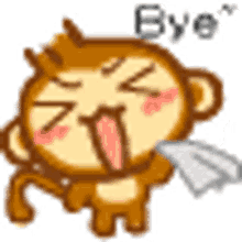 monkey bye good bye cute