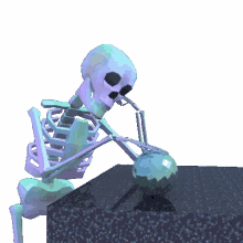skeleton ball roll waiting thinking