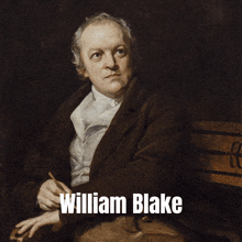 a painting of william blake is displayed on a poster
