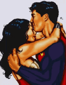 Superman Wonderwoman GIF - Superman Wonderwoman Making Out GIFs
