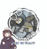 a drawing of a person with the name toby on it