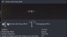a video game screen shows the armor-piercing effect