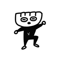 a black and white drawing of a person with a x on their chest