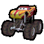 a pixel art drawing of a monster truck from the movie cars .