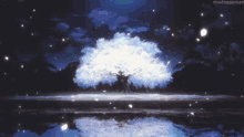 the word joyzee is glowing in the dark with a tree in the background