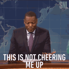 this is not cheering me up michael che saturday night live not making me happy im not satisfied