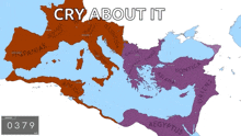 a map of the world with the words cry about it