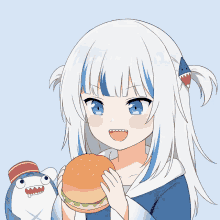 Gawr Gura Eating Burger GIF - Gawr Gura Eating Burger Animation GIFs