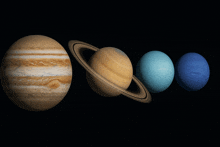 the planets jupiter saturn and venus are shown in a row