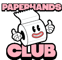 Paper Hands Paperhands Club Sticker - Paper Hands Paperhands Club Paperhand Stickers
