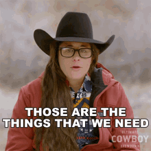 Those Are The Things That We Need Sarah Foti GIF - Those Are The Things That We Need Sarah Foti Ultimate Cowboy Showdown GIFs
