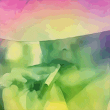 a painting of a person smoking a cigarette with a pink background