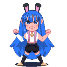 miyuki alpha eve power up bunny blue hair