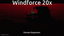 a cartoon of a man with his hands crossed and the words windforce 20x malevolent kitchen