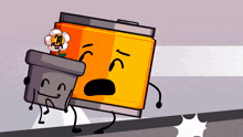 a cartoon character with a flower in a pot and a can that says ic on it