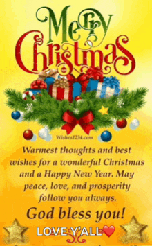 a merry christmas and happy new year greeting card