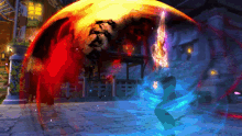 a computer generated image of a person holding a sword in a video game