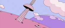 a cartoon drawing of a girl holding a pink arrow