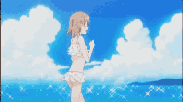 Beach anime girl