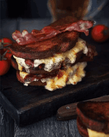 Good Morning Breakfast Sandwich GIF - Good Morning Breakfast Sandwich Bacon GIFs