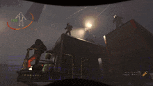 a screenshot of a video game shows a silhouette of a man with the number 100 above him
