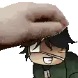 a cartoon character with glasses and a bandage on his eye is being pummeled by a hand .