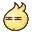 a pixel art drawing of a yellow flame with a smiley face .