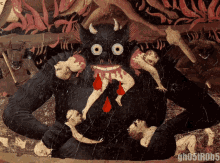 Crazy Demon Eating Flesh GIF - Crazy Demon Eating Flesh Hungry Monster GIFs