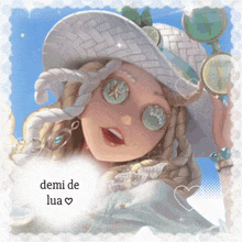 a drawing of a girl with the name demi de lua on it