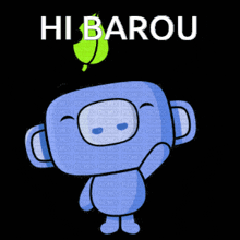 a cartoon character with a green leaf on its head and the words hi barou above it