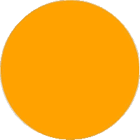 an orange circle on a white background with a white outline