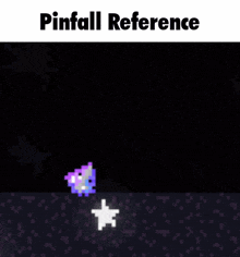a screenshot of pinfall reference with a purple star in the middle