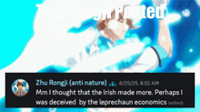 a screenshot of a post by zhu rongji dated 4/25/20