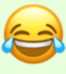 a laughing emoji with tears coming out of its eyes