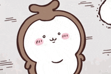 a close up of a cartoon monkey with a speech bubble above its head .