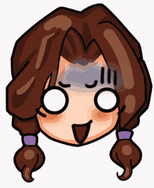 a cartoon drawing of a girl with a surprised expression on her face