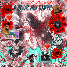 a collage of anime characters with the words i love my wife on top