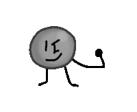 a drawing of a coin with a face and arms