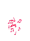 a group of red music notes on a white background .