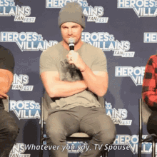 Stephen Amell Tv Spouse GIF - Stephen Amell Tv Spouse Whatever You Say GIFs