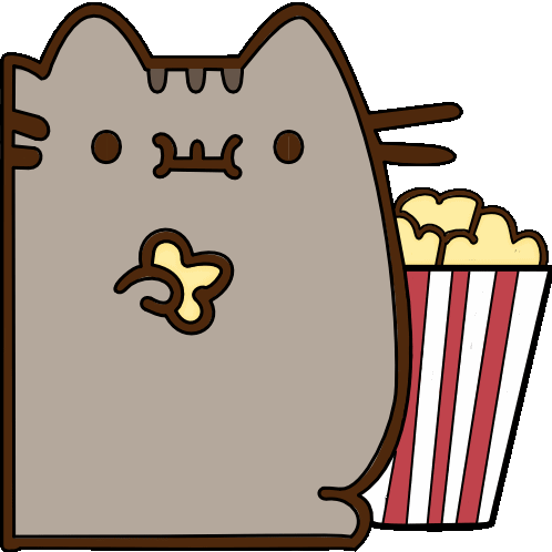Popcorn Cat Eat Popcorn Sticker - Popcorn Cat Eat Popcorn Cat Eating Popcorn Stickers