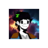 a cartoon character wearing a green hat with the letter j on it .