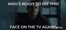 a netflix ad shows a man looking at the camera