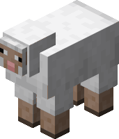 a white minecraft sheep with brown legs