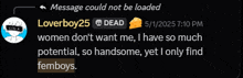 a message could not be loaded by loverboy25 on 5/1/2025 7:10 pm