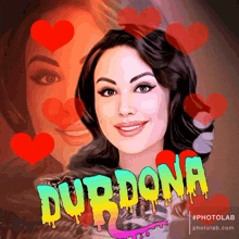 a drawing of a woman with the word durdona on it