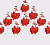 a bunch of cartoon characters are stacked on top of each other on a white background