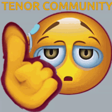 a yellow smiley face giving a thumbs down sign with the words tenor community written below it