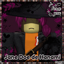 a picture of jane dee de hanami with purple hair