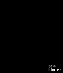 a silhouette of a person on a red background with the words made with flixier at the bottom